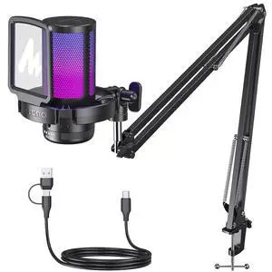 DGM20S Gaming Microphone for PC with Clear Voice & Noise Reduction | RGB Lighting, Tap-to-mute, Gain DGM20S Gaming Microphone for PC with Clear Voice & Noise Reduction | RGB Lighting, Tap-to-mute, Gain