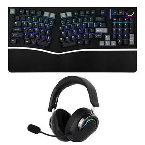 Feker Alice98 Ergonomic 98 Keys Custom Mechanical Keyboard with Aula A700 Gaming Headset Feker Alice98 Ergonomic 98 Keys Custom Mechanical Keyboard with Aula A700 Gaming Headset