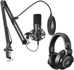 A04 Gen2 & MH700 Podcast Microphone with Studio Headphone Bundle | 192kHz/24Bit USB/XLR Condenser Ca A04 Gen2 & MH700 Podcast Microphone with Studio Headphone Bundle | 192kHz/24Bit USB/XLR Condenser Ca