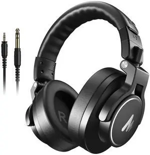 Studio Monitor Mixing DJ Headphones, 50mm Driver Professional Over Ear Wired Headset with 3.5mm to 6 Studio Monitor Mixing DJ Headphones, 50mm Driver Professional Over Ear Wired Headset with 3.5mm to 6
