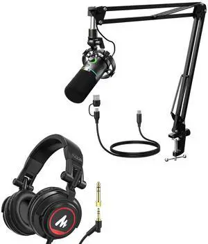Gaming Dynamic Podcast Equipment: Dynamic Mic and 3.5 mm Monitor Headphones for Gamer, Youtuber, Pod Gaming Dynamic Podcast Equipment: Dynamic Mic and 3.5 mm Monitor Headphones for Gamer, Youtuber, Pod