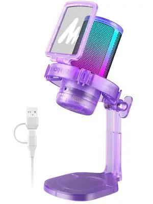 USB Gaming Microphone for PC, Noise Cancellation Condenser Mic with RGB, Mute, Gain, Computer Desk M USB Gaming Microphone for PC, Noise Cancellation Condenser Mic with RGB, Mute, Gain, Computer Desk M