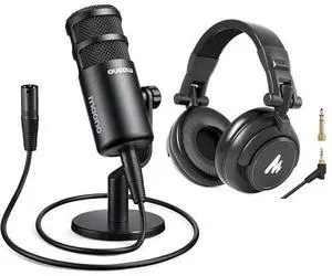 PD100 XLR Podcast Microphone, Cardioid Studio Dynamic Mic Works with MH601 Wired Headphones and Soun PD100 XLR Podcast Microphone, Cardioid Studio Dynamic Mic Works with MH601 Wired Headphones and Soun