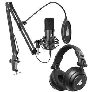 USB XLR Condenser Microphone with Headphones: PC Computer Podcast Cardioid Metal Mic Kit with Softwa USB XLR Condenser Microphone with Headphones: PC Computer Podcast Cardioid Metal Mic Kit with Softwa