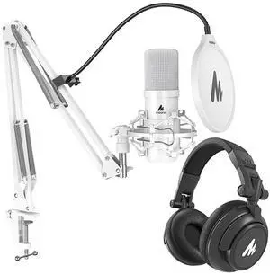 USB XLR Condenser Microphone with Headphones: PC Computer Podcast Cardioid Metal Mic Kit for Recordi USB XLR Condenser Microphone with Headphones: PC Computer Podcast Cardioid Metal Mic Kit for Recordi