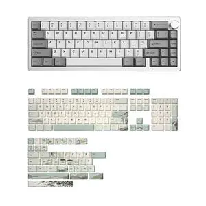 AL68 Keyboard (Silver, Cocoa Cream V2),Spring Tea Keycap Cherry(Cherry Profile, Spring Tea) AL68 Keyboard (Silver, Cocoa Cream V2),Spring Tea Keycap Cherry(Cherry Profile, Spring Tea)
