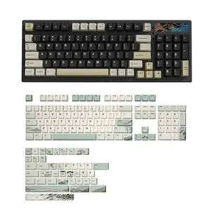 YZ98 Gasket Mechanical Keyboard(Black, Cocoa Cream V2 Switch),Spring Tea Keycap Cherry(Cherry Profil YZ98 Gasket Mechanical Keyboard(Black, Cocoa Cream V2 Switch),Spring Tea Keycap Cherry(Cherry Profil