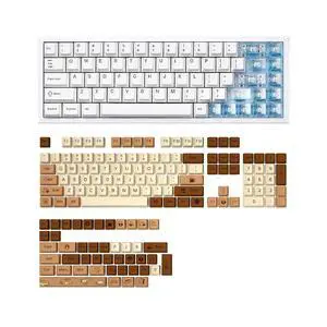 AL65 Wireless Mechanical Keyboard(White, Gateron Zero), Coffee Cat Dye Sub PBT Keycaps(Cherry Profil AL65 Wireless Mechanical Keyboard(White, Gateron Zero), Coffee Cat Dye Sub PBT Keycaps(Cherry Profil