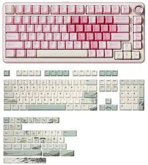 B75 PRO Wireless Mechanical Keyboard(Milk Switch,Pink),Spring Tea Keycap Cherry(Cherry Profile, Spri B75 PRO Wireless Mechanical Keyboard(Milk Switch,Pink),Spring Tea Keycap Cherry(Cherry Profile, Spri
