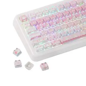 Cute Cat Keycaps Set, Mao Profile, PC+ABS Keycap for MX Switches Mechanical Keyboard, Compatible wit Cute Cat Keycaps Set, Mao Profile, PC+ABS Keycap for MX Switches Mechanical Keyboard, Compatible wit