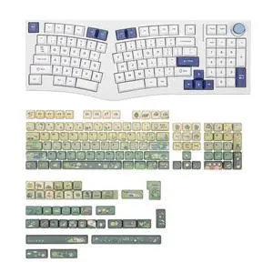 Alice98 Ergonomic Gaming Keyboard with Rainy Froggy Day Keycaps Alice98 Ergonomic Gaming Keyboard with Rainy Froggy Day Keycaps