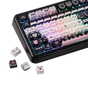 Cute Cat Keycaps Set, Mao Profile, PC+ABS Keycap for MX Switches Mechanical Keyboard, Compatible wit Cute Cat Keycaps Set, Mao Profile, PC+ABS Keycap for MX Switches Mechanical Keyboard, Compatible wit