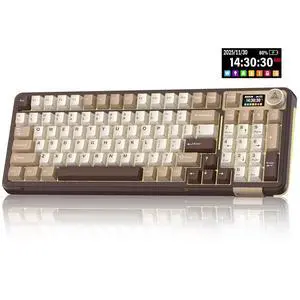 A99 Pro Mechanical Keyboard with LCD Screen & Metal Knob, Wireless Gaming Keyboard with BT5.0/2.4GHz A99 Pro Mechanical Keyboard with LCD Screen & Metal Knob, Wireless Gaming Keyboard with BT5.0/2.4GHz