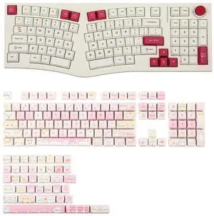Alice98 Ergonomic Gaming Keyboard with Meow Meow Squard Keycaps Alice98 Ergonomic Gaming Keyboard with Meow Meow Squard Keycaps