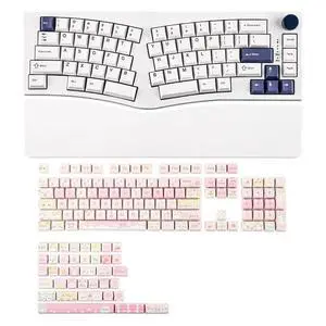 Feker Alice80 68 Keys Ergonomic Mechanical Keyboard with KiiBOOM Cute Cat Keycaps Set Feker Alice80 68 Keys Ergonomic Mechanical Keyboard with KiiBOOM Cute Cat Keycaps Set