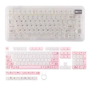 Phantom81 Lite 75% Gasket Mechanical Keyboard with Cute Cat Keycaps Set Phantom81 Lite 75% Gasket Mechanical Keyboard with Cute Cat Keycaps Set