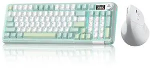 A99 Pro and SM520, Wireless Keyboard and Mouse Combo for Gaming (A99 Pro Green & SM520 White) A99 Pro and SM520, Wireless Keyboard and Mouse Combo for Gaming (A99 Pro Green & SM520 White)