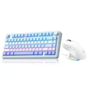 A75 and SM822, Wireless Keyboard and Mouse Combo for Gaming (A75 Gradient-BluePurple & SM822 White) A75 and SM822, Wireless Keyboard and Mouse Combo for Gaming (A75 Gradient-BluePurple & SM822 White)