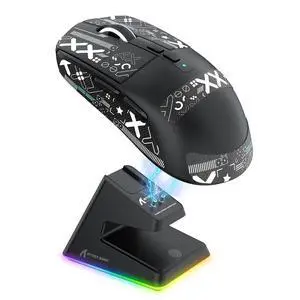 X6 Lightweight Wireless Gaming Mouse with RGB Backlight Charging Base,Tri-Mode Wired/2.4GHz/BT5.2,26 X6 Lightweight Wireless Gaming Mouse with RGB Backlight Charging Base,Tri-Mode Wired/2.4GHz/BT5.2,26