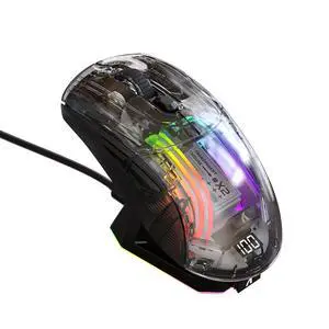 Wireless Gaming Mouse with Full Transparent,Tri-Mode 2.4GHz/Bluetooth/Wired Mouse,Digital Display,Ch Wireless Gaming Mouse with Full Transparent,Tri-Mode 2.4GHz/Bluetooth/Wired Mouse,Digital Display,Ch