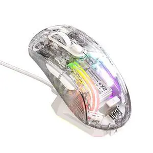 Wireless Gaming Mouse with Full Transparent,Tri-Mode 2.4GHz/Bluetooth/Wired Mouse,Digital Display,Ch Wireless Gaming Mouse with Full Transparent,Tri-Mode 2.4GHz/Bluetooth/Wired Mouse,Digital Display,Ch