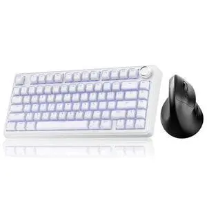 A75 and SM520, Wireless Keyboard and Mouse Combo for PC (A75 Crystal-White & SM520 Black) A75 and SM520, Wireless Keyboard and Mouse Combo for PC (A75 Crystal-White & SM520 Black)