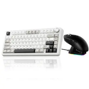 A75 and SM820, Wireless Keyboard and Mouse Combo for Gaming (A75 White & SM820 Black) A75 and SM820, Wireless Keyboard and Mouse Combo for Gaming (A75 White & SM820 Black)