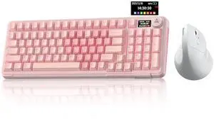 A99 Pro and SM520, Wireless Keyboard and Mouse Combo for Gaming (A99 Pro Pink & SM520 White) A99 Pro and SM520, Wireless Keyboard and Mouse Combo for Gaming (A99 Pro Pink & SM520 White)