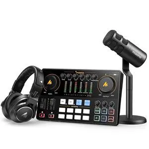Podcast Equipment Bundle: Audio Interface mixer with Dual XLR Input for Podcast Streaming - Caster E Podcast Equipment Bundle: Audio Interface mixer with Dual XLR Input for Podcast Streaming - Caster E