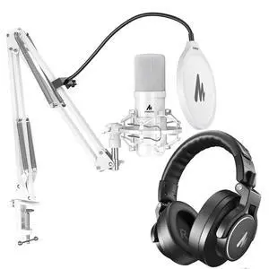 USB XLR Condenser Microphone with Headphones: PC Computer Podcast Cardioid Metal Mic Kit for Recordi USB XLR Condenser Microphone with Headphones: PC Computer Podcast Cardioid Metal Mic Kit for Recordi