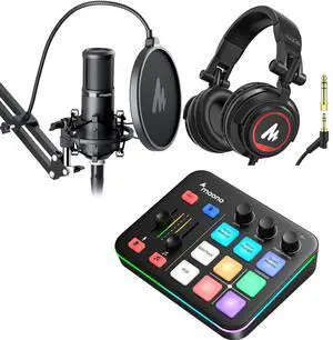 XLR Podcast Equipment Bundle: Condenser mic with 3.5 MM Studio Headphones,Works with Audio Interface XLR Podcast Equipment Bundle: Condenser mic with 3.5 MM Studio Headphones,Works with Audio Interface