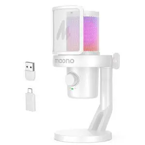Wireless Microphone for PC, USB Gaming Mic with 6 Modes AI Voice Changer, 48kHz/24bit, 40H Battery, Wireless Microphone for PC, USB Gaming Mic with 6 Modes AI Voice Changer, 48kHz/24bit, 40H Battery,