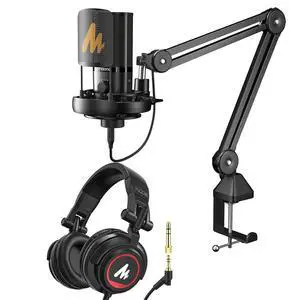 USB Podcast Microphone Bundle with Monitor Headphones, Works for Podcaster,Content Creator, Streamer USB Podcast Microphone Bundle with Monitor Headphones, Works for Podcaster,Content Creator, Streamer
