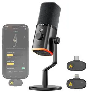 PD100W Wireless Dynamic Desktop Microphone for iPhone, Android & PC | USB-C & Lightning Receivers, N PD100W Wireless Dynamic Desktop Microphone for iPhone, Android & PC | USB-C & Lightning Receivers, N