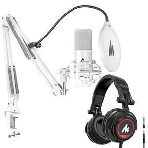 USB XLR Condenser Microphone with Headphones: PC Computer Podcast Cardioid Metal Mic Kit for Recordi USB XLR Condenser Microphone with Headphones: PC Computer Podcast Cardioid Metal Mic Kit for Recordi
