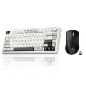 A75 and SM805, Wireless Keyboard and Mouse Combo for Gaming (A75 White & SM805 Black) A75 and SM805, Wireless Keyboard and Mouse Combo for Gaming (A75 White & SM805 Black)