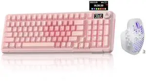 A99 Pro and SM809, Wireless Keyboard and Mouse Combo for Gaming (A99 Pro Pink & SM809 White) A99 Pro and SM809, Wireless Keyboard and Mouse Combo for Gaming (A99 Pro Pink & SM809 White)