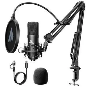 A04 USB Microphone, 192kHz/24Bit Condenser Mic for Podcast Streaming | Plug & Play Cardioid Metal Ki A04 USB Microphone, 192kHz/24Bit Condenser Mic for Podcast Streaming | Plug & Play Cardioid Metal Ki