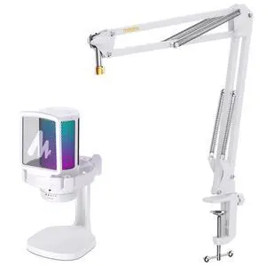 USB Gaming Microphone with Boom Arm Microphone Stand: Noise Cancellation Condenser Mic Kit with RGB USB Gaming Microphone with Boom Arm Microphone Stand: Noise Cancellation Condenser Mic Kit with RGB