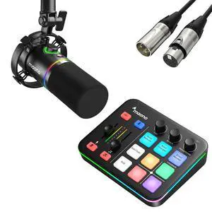 XLR/USB Dynamic Microphone and Gaming Mixer Kit, for Live Streaming, Podcasting, Content Create, Gam XLR/USB Dynamic Microphone and Gaming Mixer Kit, for Live Streaming, Podcasting, Content Create, Gam