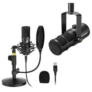 AU-A04T USB Microphone with PD400X Dynamic Microphone Bundle for Podcast, Studio, Streaming, YouTube AU-A04T USB Microphone with PD400X Dynamic Microphone Bundle for Podcast, Studio, Streaming, YouTube