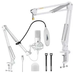 USB Microphone, 192kHz/24bit Plug & Play PC Computer Podcast Condenser Cardioid Metal Mic Kit with P USB Microphone, 192kHz/24bit Plug & Play PC Computer Podcast Condenser Cardioid Metal Mic Kit with P