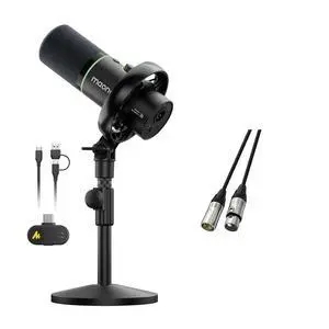 PD200W Hybrid Wireless Podcast Microphone for PC, Dynamic XLR USB Mic with Desktop Stand(PD200W+XLR- PD200W Hybrid Wireless Podcast Microphone for PC, Dynamic XLR USB Mic with Desktop Stand(PD200W+XLR-