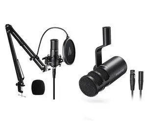 XLR Microphone, PM320S & PD100 Podcast Cardioid Studio Recording Mic for Streaming, Podcasting, Sing XLR Microphone, PM320S & PD100 Podcast Cardioid Studio Recording Mic for Streaming, Podcasting, Sing