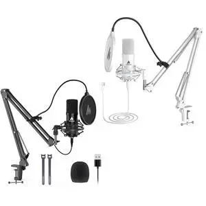 USB Microphone, 192KHZ/24Bit Plug & Play PC Computer Podcast Condenser Cardioid Metal Mic Kit with P USB Microphone, 192KHZ/24Bit Plug & Play PC Computer Podcast Condenser Cardioid Metal Mic Kit with P