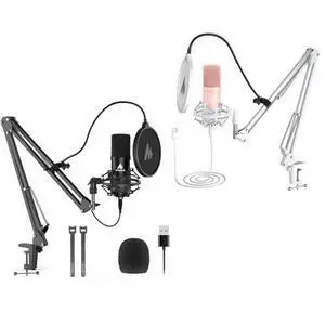 USB Microphone Kit, 192KHZ/24Bit Plug & Play PC Computer Podcast Condenser Cardioid Metal Mic Kit wi USB Microphone Kit, 192KHZ/24Bit Plug & Play PC Computer Podcast Condenser Cardioid Metal Mic Kit wi