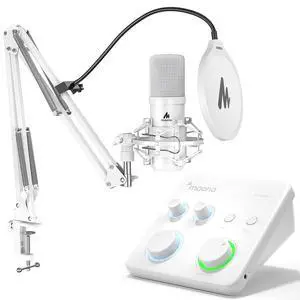 USB XLR Condenser Microphone with Audio Interface: PC Computer Podcast Cardioid Metal Mic Kit for Re USB XLR Condenser Microphone with Audio Interface: PC Computer Podcast Cardioid Metal Mic Kit for Re