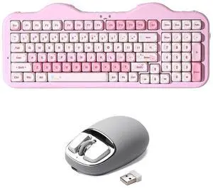 C98 Wireless Mechanical Keyboard (Pink, Milk V2 Linear Switch), YUNZll C1 Silicone Wireless Mouse (G C98 Wireless Mechanical Keyboard (Pink, Milk V2 Linear Switch), YUNZll C1 Silicone Wireless Mouse (G
