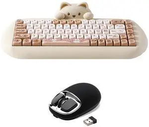 C68 Wireless Mechanical Keyboard(Brown, Milk Switch), YUNZll C1 Silicone Wireless Mouse(Black Silver C68 Wireless Mechanical Keyboard(Brown, Milk Switch), YUNZll C1 Silicone Wireless Mouse(Black Silver
