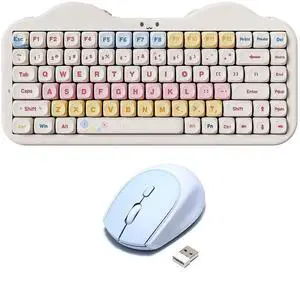 C75 Wireless Mechanical Keyboard(Beige, Candy Switch), C2 Wireless Mouse(Blue) C75 Wireless Mechanical Keyboard(Beige, Candy Switch), C2 Wireless Mouse(Blue)